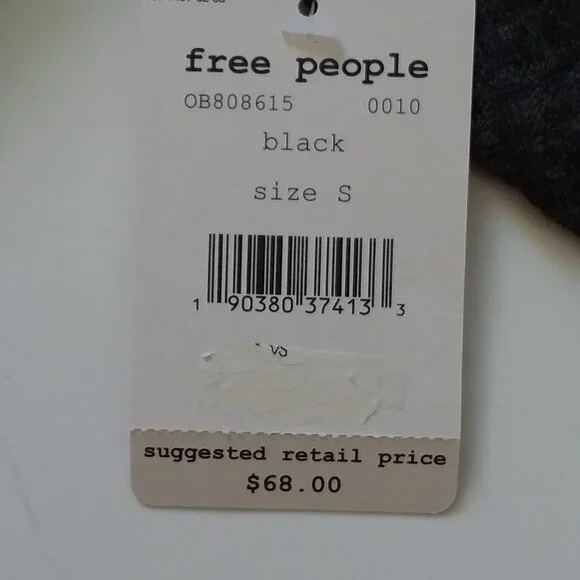 NWT We The Free South Side Thermal Waffle Knit Batwing Sleeve Black Gray Size S - Picture 9 of 10